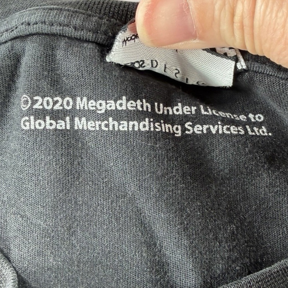 Megadeth Graphic T-Shirt ASOS Design Men's XL Black Acid Wash Heavy Metal 2020 - Picture 4 of 8